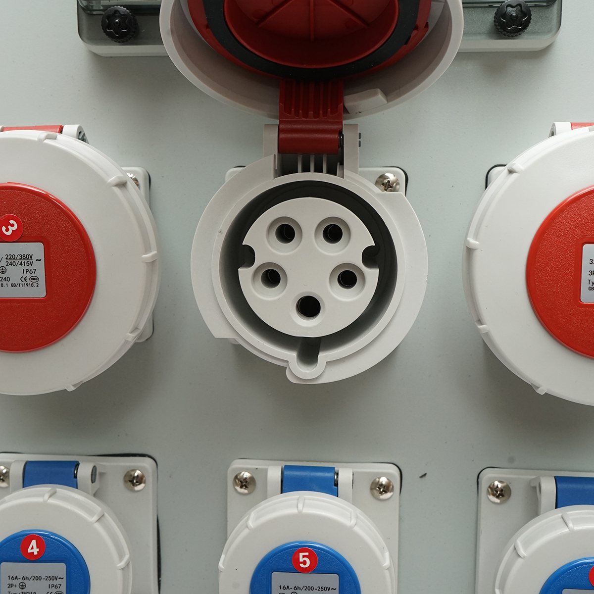 Tablou grup prize organizare santier 3x415V/32A, 3x250V/16A, 10 module, 540x360x180mm IP67 SUNTREE - imagine 5