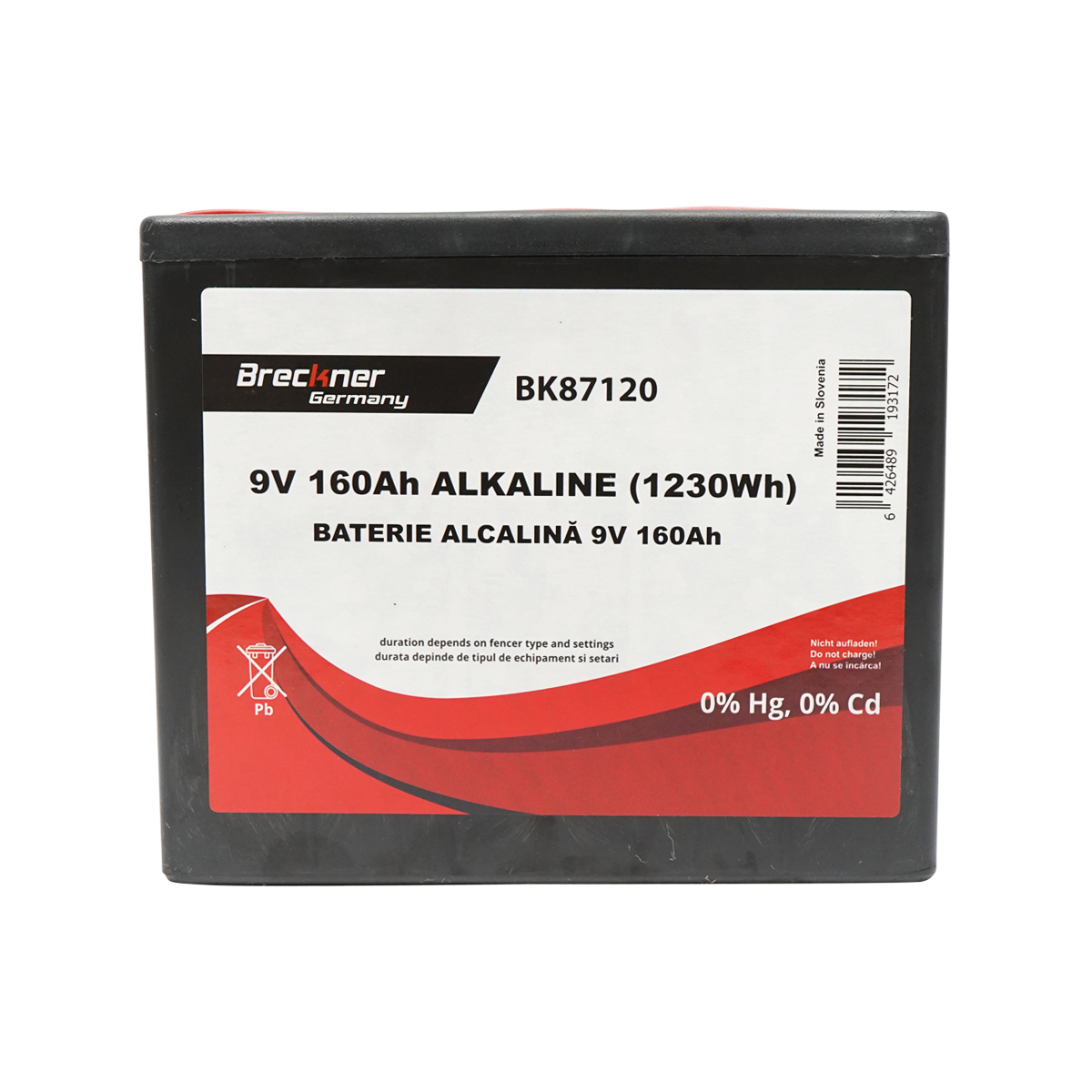 Baterie uscata alcalina 9V, 160Ah pentru gard electric Breckner Germany