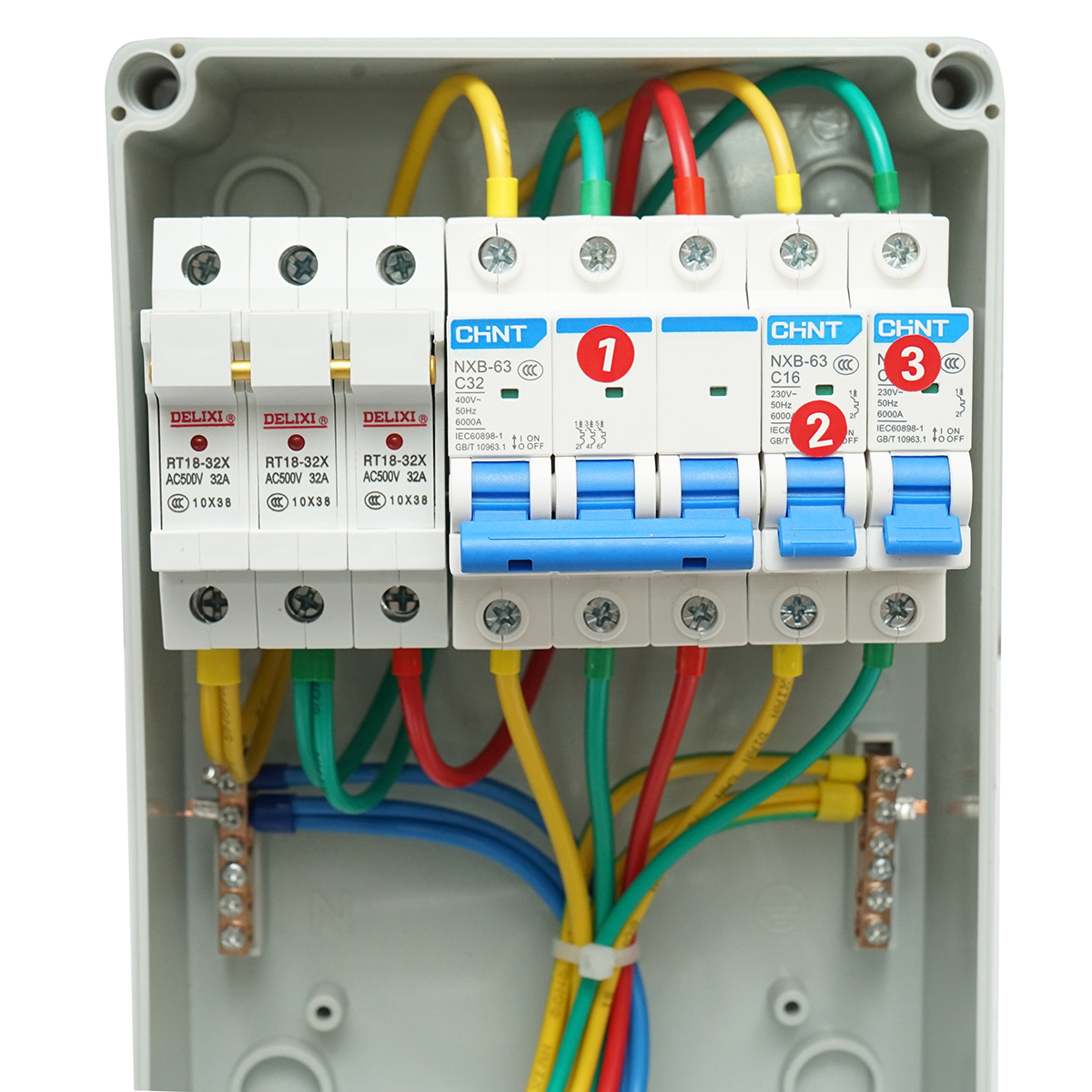 Tablou grup prize organizare santier 1x415V/32A, 2x230V/16A, 260x170x140mm IP44/IP66 SUNTREE - imagine 4