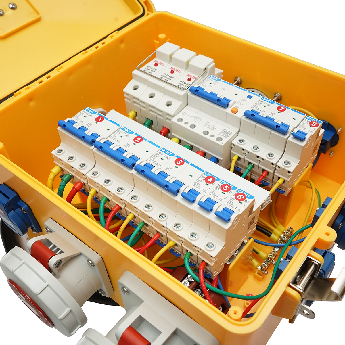 Tablou grup prize organizare santier portabil 2x415V/16A, 4x230V/16A, 1x415V/32A, 1x415V/63A, 370x340x330mm IP44/IP67 SUNTREE - imagine 10