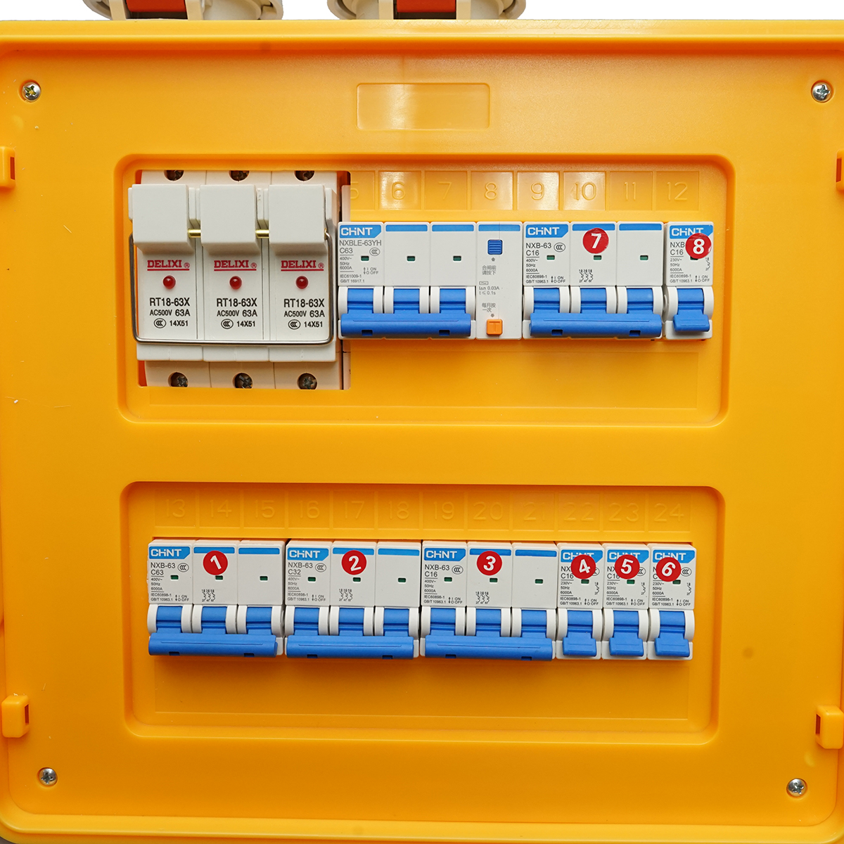 Tablou grup prize organizare santier portabil 2x415V/16A, 4x230V/16A, 1x415V/32A, 1x415V/63A, 370x340x330mm IP44/IP67 SUNTREE - imagine 5