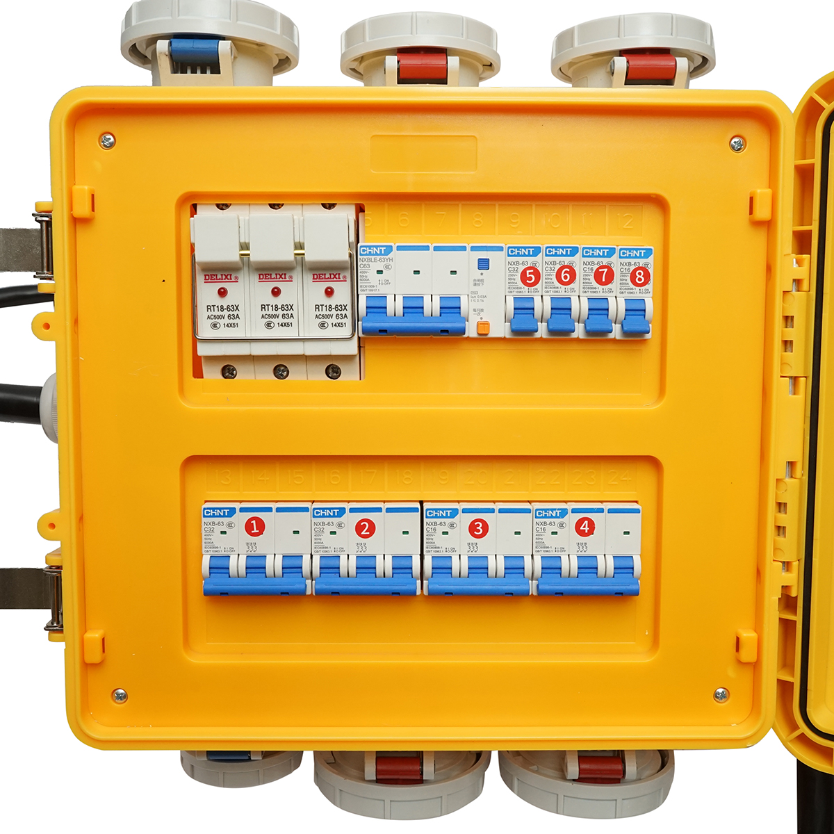 Tablou grup prize organizare santier portabil 2x415V/16A, 2x415V/32A, 2x250V/16A, 2x250V/32A, 370x340x330mm IP54/IP67 SUNTREE - imagine 6