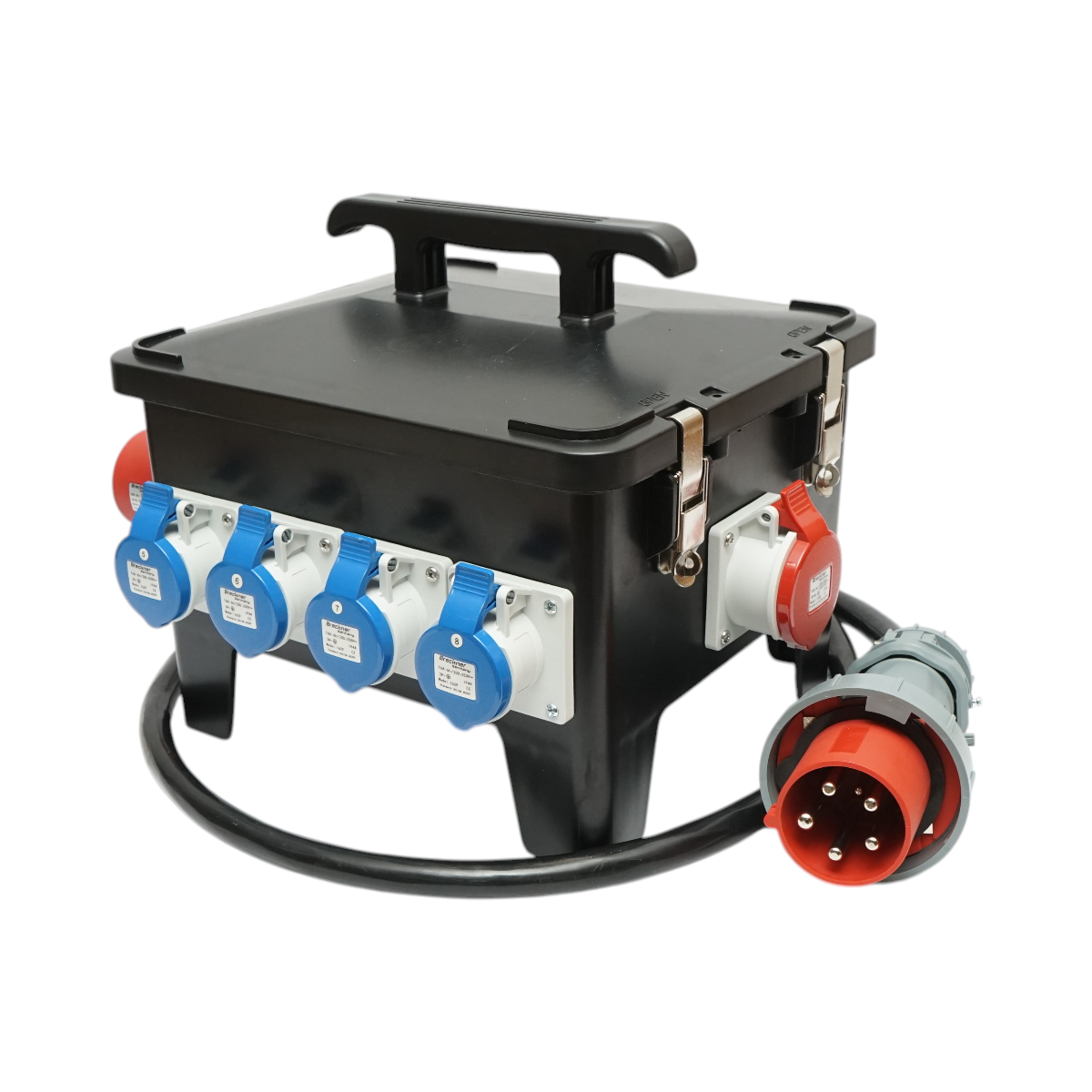 Tablou grup prize organizare santier portabil 2x415V/16A, 2x415V/32A, 4x250V/16A, 370x340x330mm IP44/IP54 Breckner Germany - imagine 2