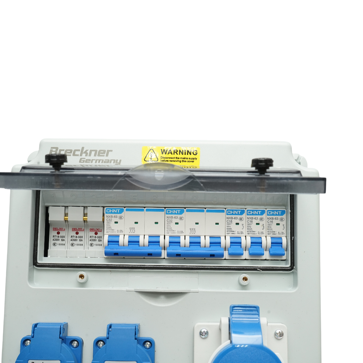 Tablou grup prize organizare santier 2x415V/32A, 1x250V/16A, 2x230V/16A, 380x280x150mm IP44/IP67 Breckner Germany - imagine 7