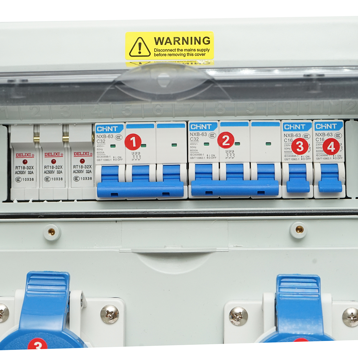 Tablou grup prize organizare santier 2x250V/16A, 2x415V/32A, 380x280x150mm IP44/IP67 SUNTREE - imagine 10