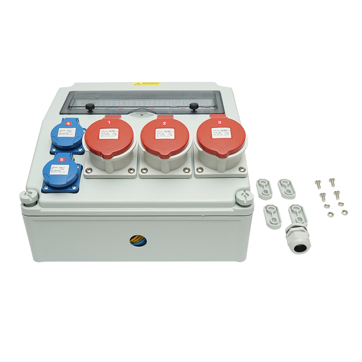 Tablou grup prize organizare santier 2x230V/16A, 3x415V/16A, 330x330x170mm IP44/IP67 SUNTREE - imagine 3