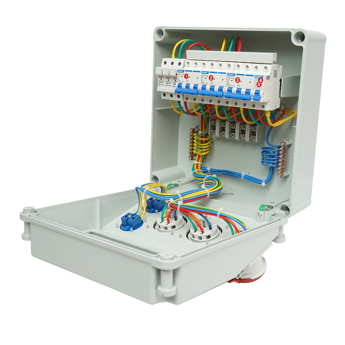 Tablou grup prize organizare santier 2x230V/16A, 3x415V/16A, 330x330x170mm IP44/IP67 SUNTREE - imagine 2