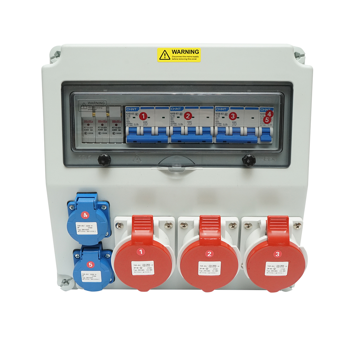 Tablou grup prize organizare santier 2x230V/16A, 3x415V/16A, 330x330x170mm IP44/IP67 SUNTREE