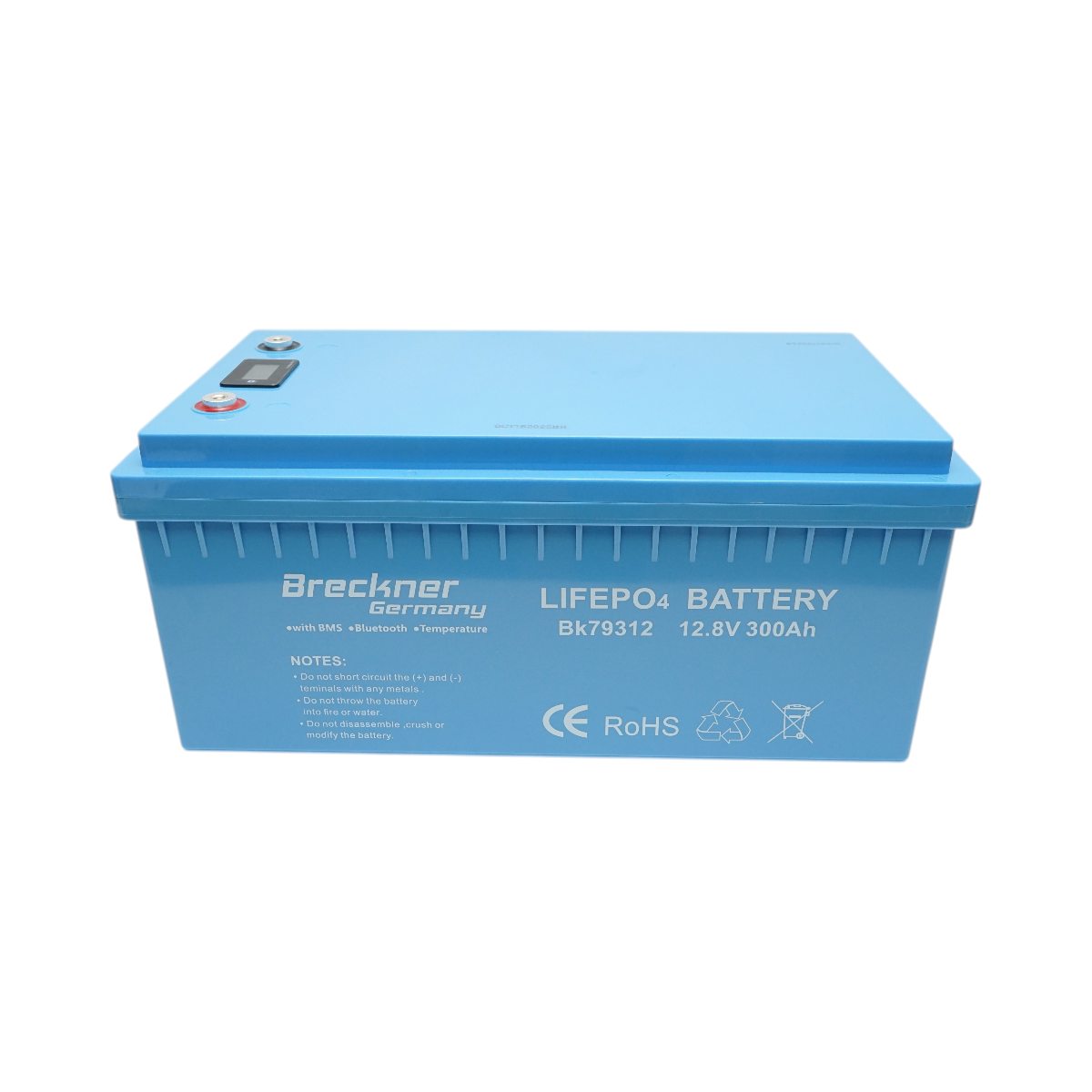 Baterie Li-ion LiFePO4 12.8V, 300Ah cu BMS, Bluetooth si protectie temperatura IP54 Breckner Germany
