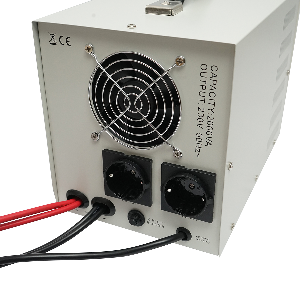 UPS cu invertor centrala termica 1400W/2000VA, unda sinusoidala pura 24V/230V, 2 prize schuko, afisaj LCD, AVR Breckner Germany - imagine 5