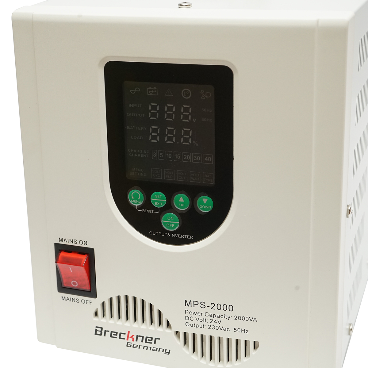 UPS cu invertor centrala termica 1400W/2000VA, unda sinusoidala pura 24V/230V, 2 prize schuko, afisaj LCD, AVR Breckner Germany - imagine 4