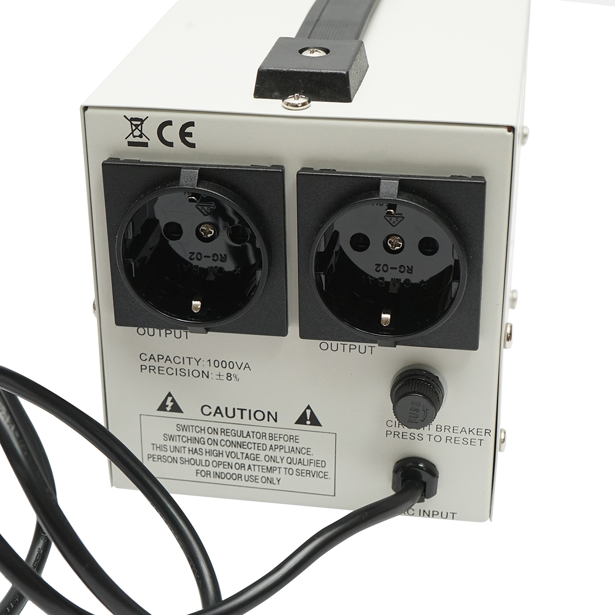 Stabilizator automat de tensiune 1000VA, 140-260V cu releu monofazat, 2 prize schuko 230V, afisaj LCD Breckner Germany - imagine 5