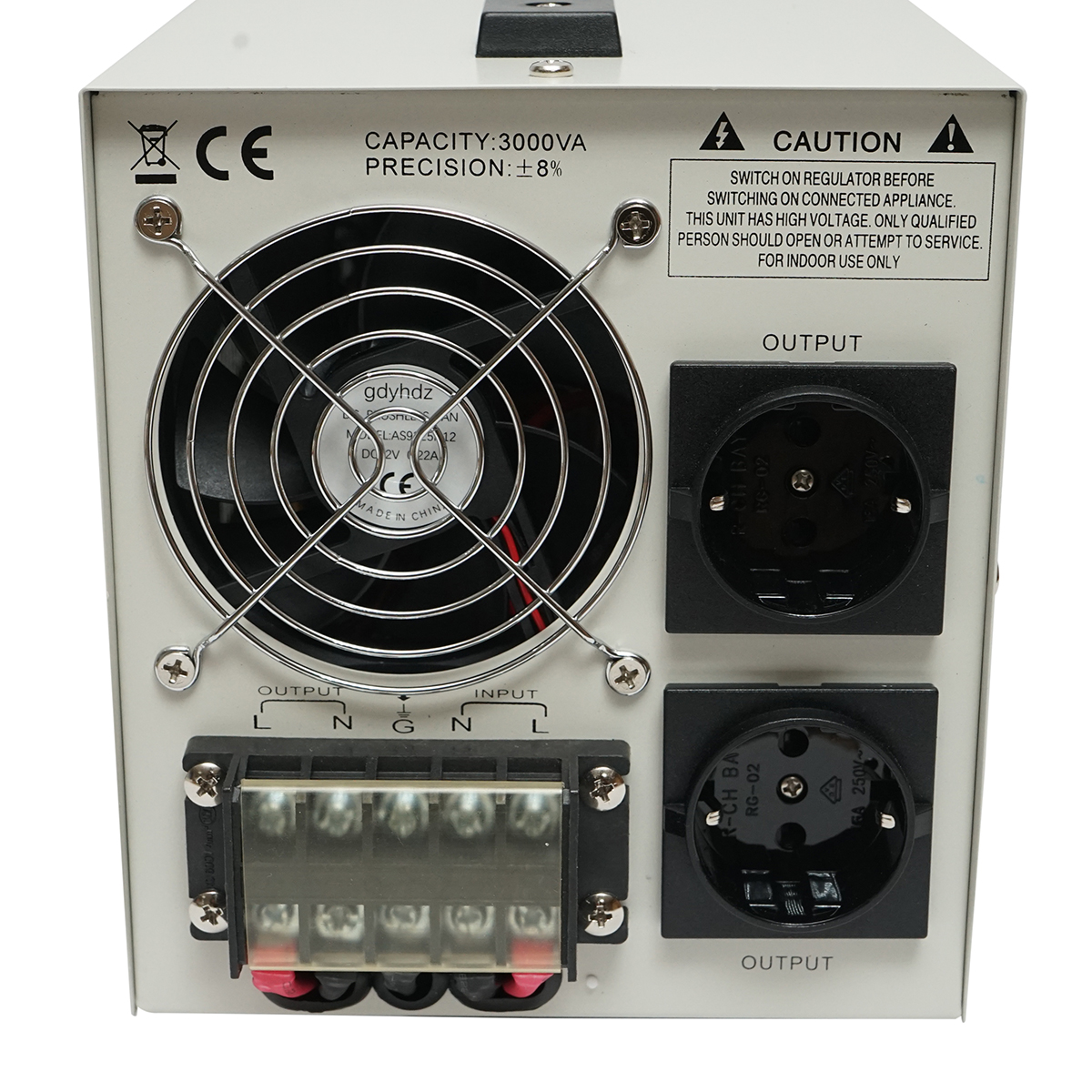 Stabilizator automat de tensiune 3000VA, 140-260V cu releu monofazat, 2 prize schuko 230V, afisaj LCD Breckner Germany - imagine 5