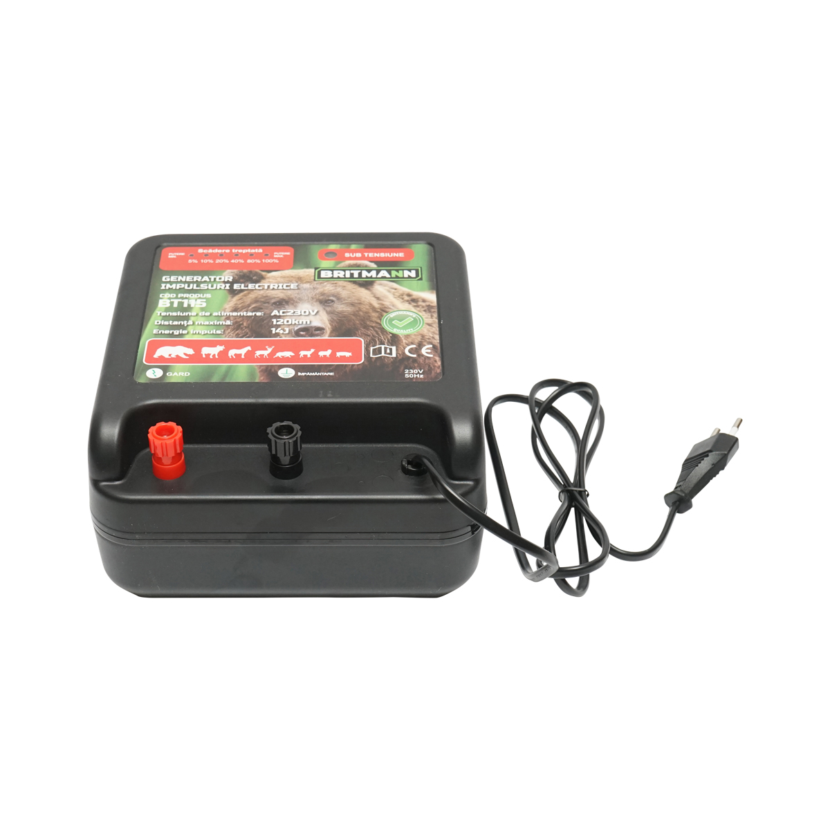 Aparat generator de impulsuri 14 Joule pentru gard electric 230V, 120Km Britmann - imagine 4