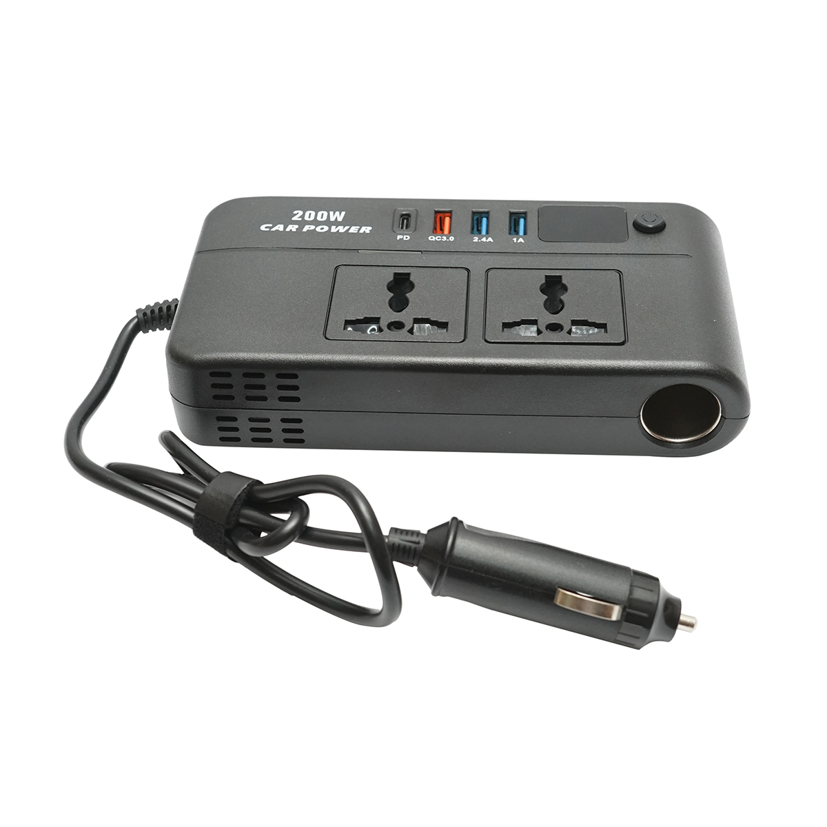 Invertor tensiune 12V-220V 200W, unda sinusoidala modificata, port USB, USB-C, iesire dubla AC - imagine 3