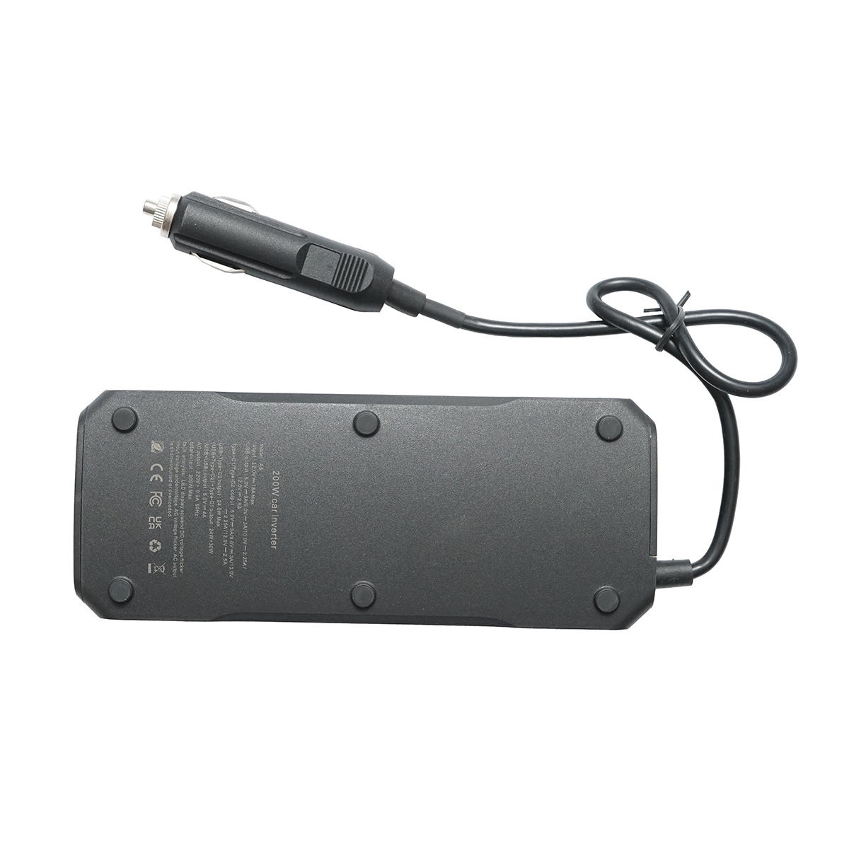 Invertor tensiune 12V-220V 200W, display digital LED, unda sinusoidala modificata, port USB, USB-C, iesire AC pentru laptop, telefon, frigider auto - imagine 4