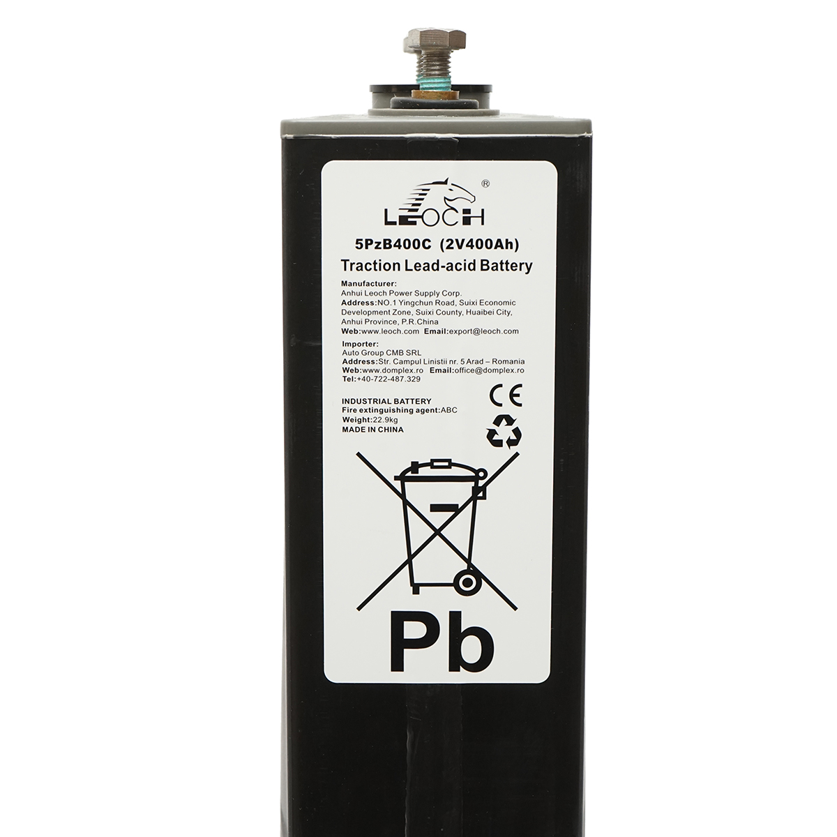 Baterie element tractiune 2V 400Ah pentru vehicule electrice 93x158x554x588mm Leoch Battery - imagine 4