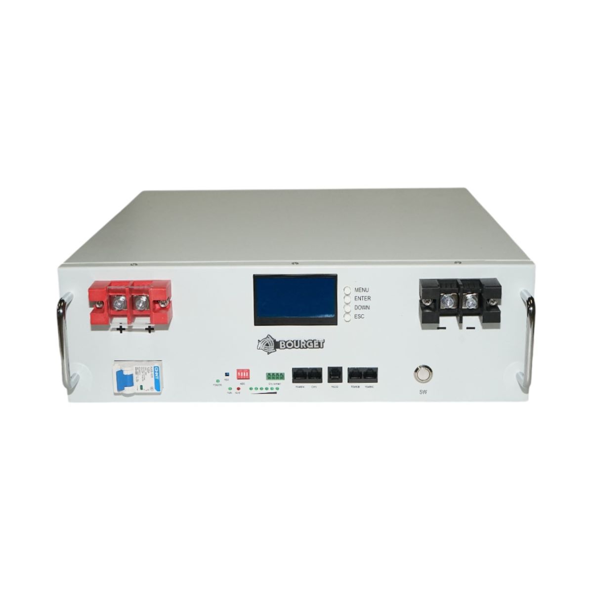 Baterie stocare cu litiu 5.12KW LiFePO4 51.2V, 100Ah cu BMS, LCD display, protectie temperatura, conexiune in paralel Bourget