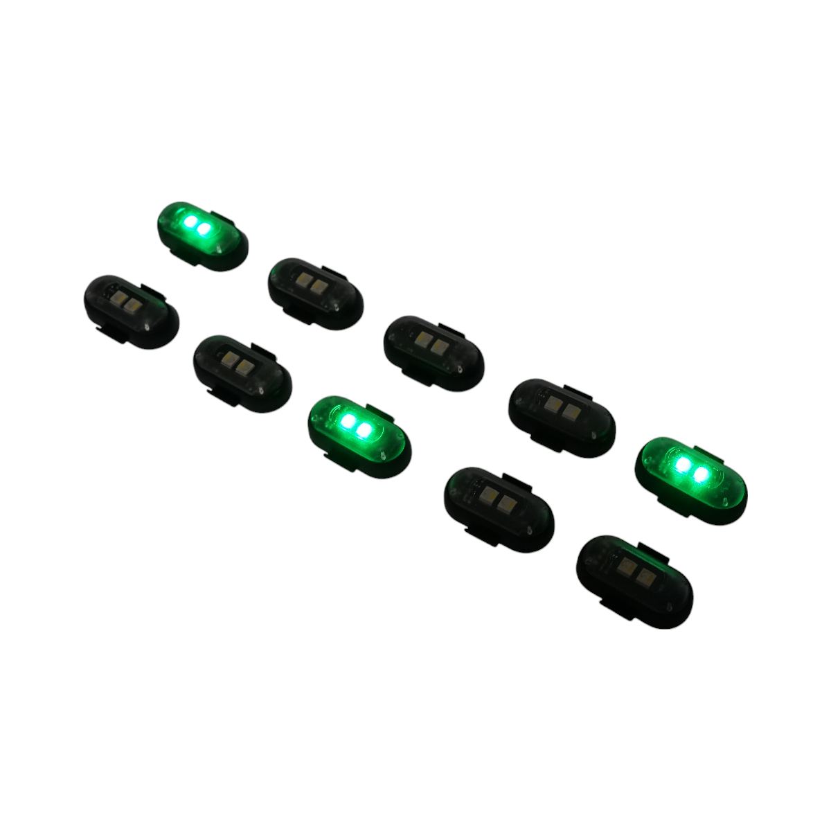 Set 10 lampi LED RGB stroboscopice cu telecomanda, 10 moduri, 8 culori, baterie litiu 110mAh reincarcabila USB-C IP65 - imagine 8