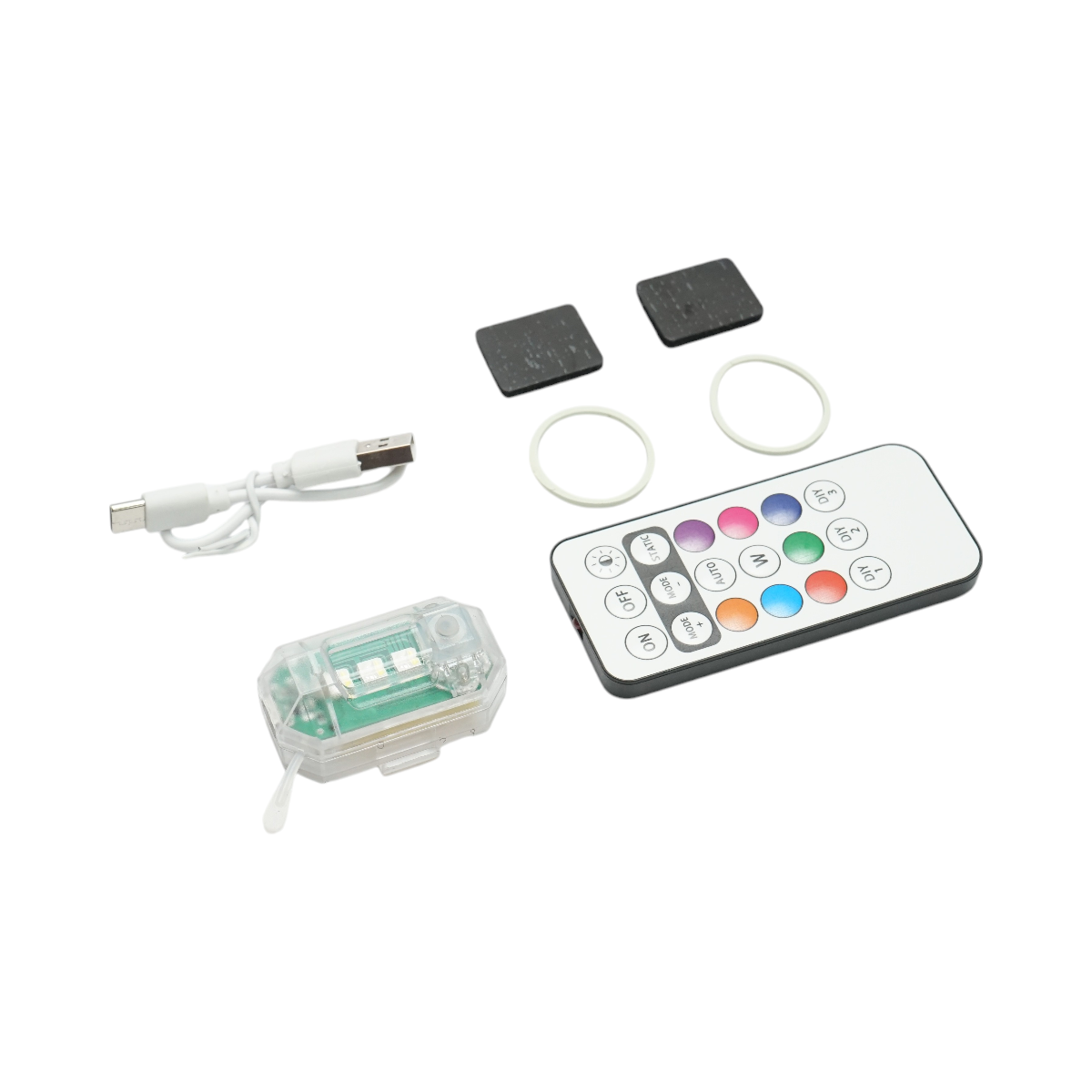 Lampa LED RGB stroboscopica cu telecomanda, 10 moduri, 8 culori, baterie litiu 150mAh reincarcabila USB-C IP65 - imagine 3