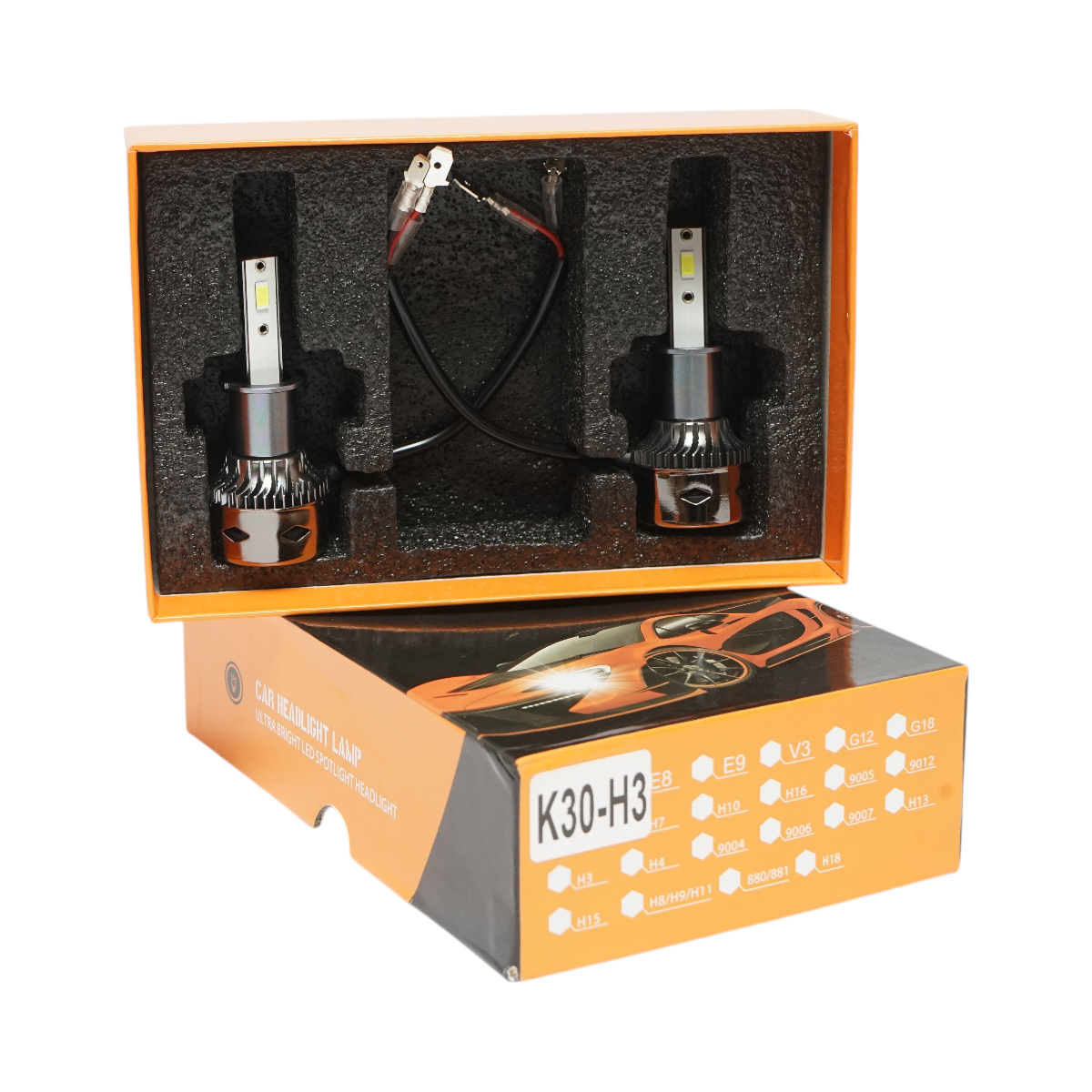 Set 2 becuri auto LED H3, 27W, 12V lumina alb rece