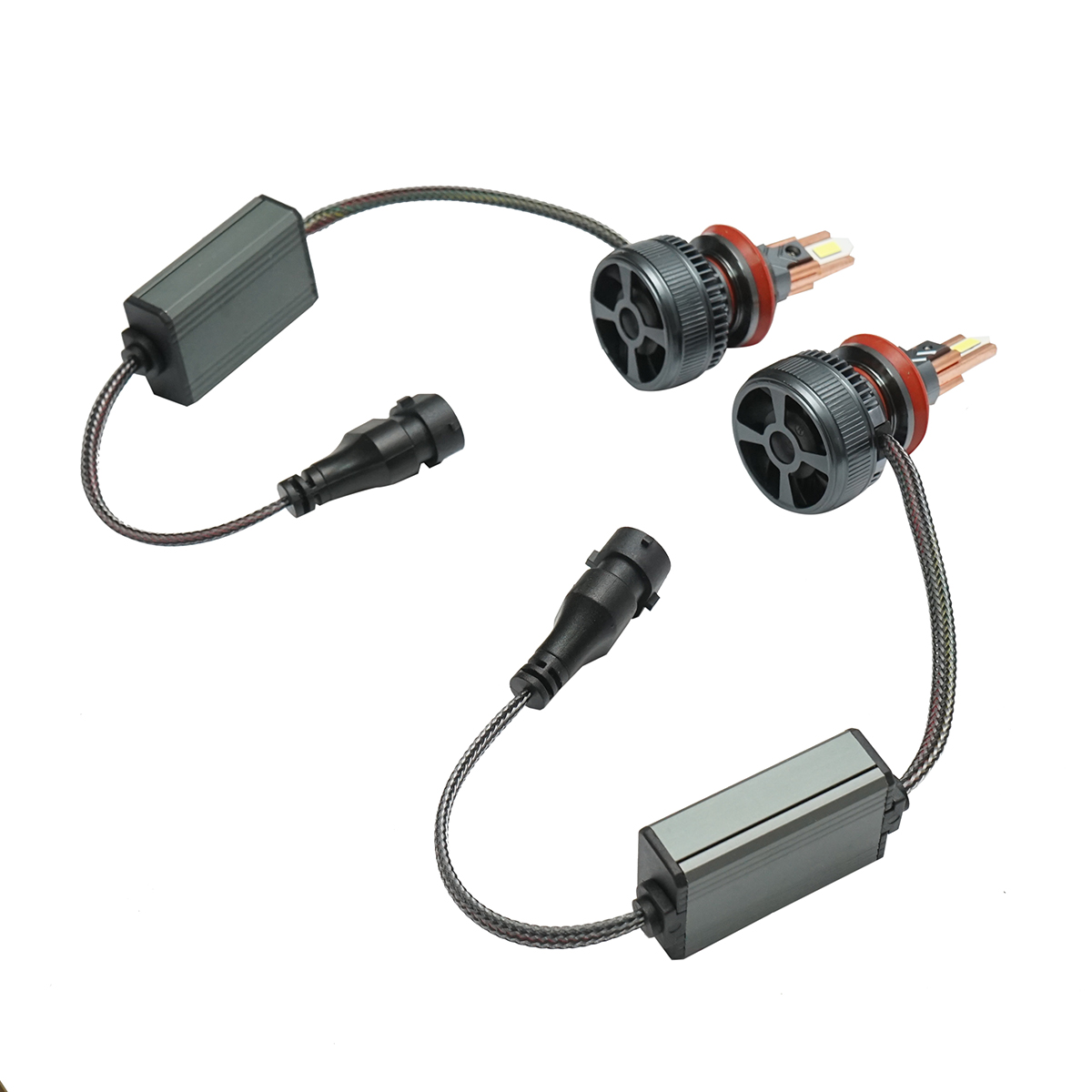 Set 2 becuri auto LED H11, 60W, 12-36V lumina alb rece - imagine 4