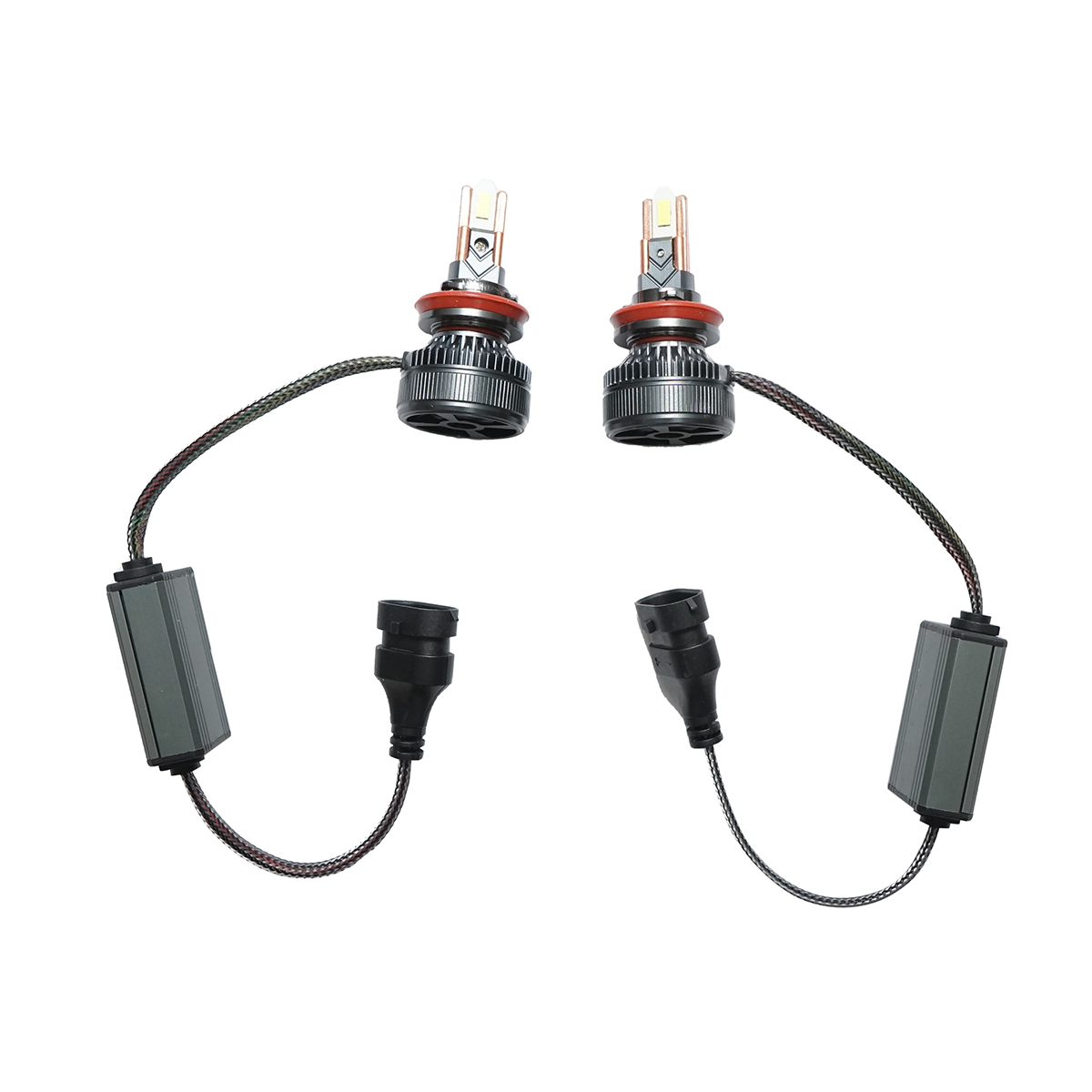 Set 2 becuri auto LED H11, 60W, 12-36V lumina alb rece - imagine 3