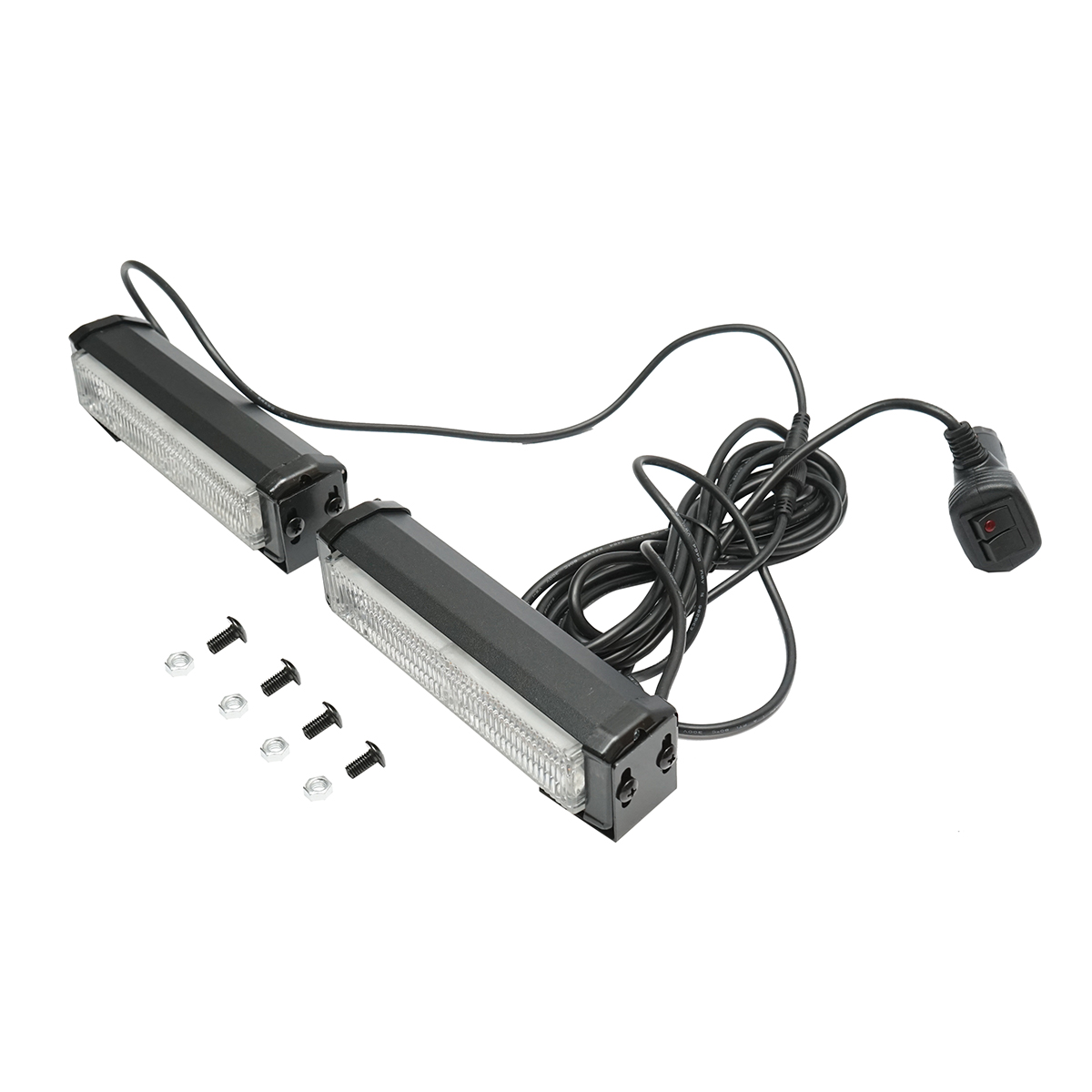 Set 2 lampi LED galbene 12V, 18W, 17 moduri stroboscopice, carcasa aluminiu 165x42x42mm - imagine 2