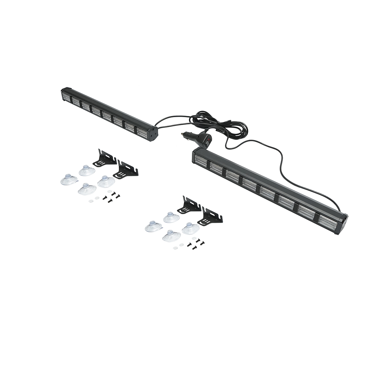 Set 2 lampi LED stroboscopice cu ventuze, 96W, 9-30V, 5 culori, 8 module 385x40x36mm - imagine 2