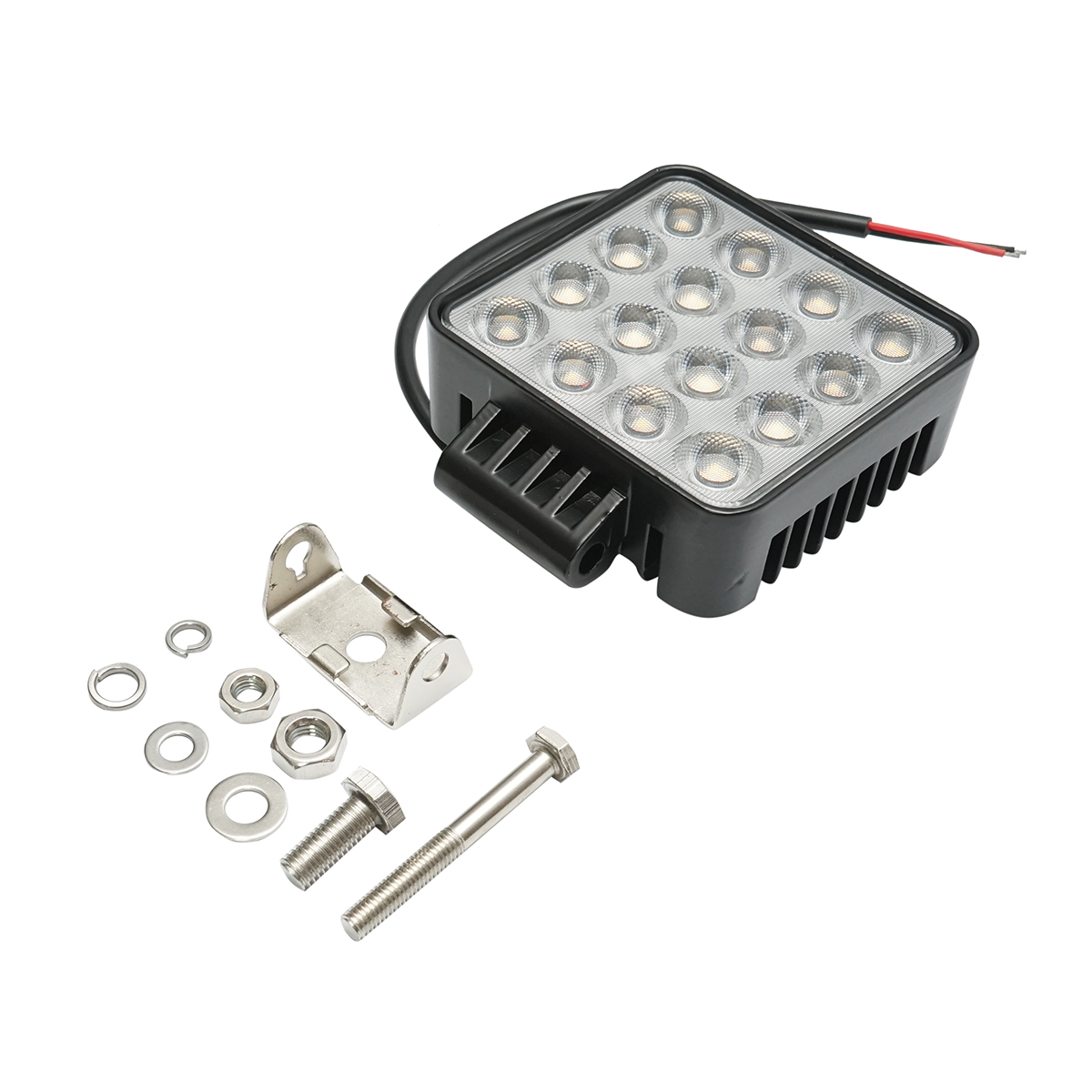 Proiector LED patrat tip flood 12-48V, 48W, 3000K carcasa aluminiu 110x110x45mm - imagine 2