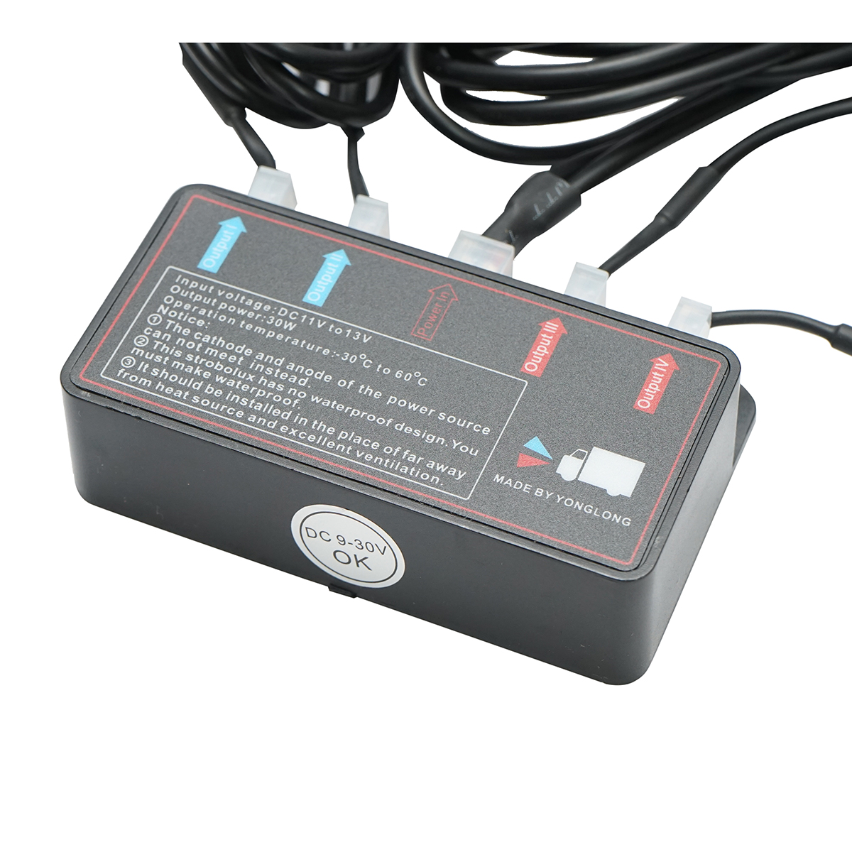 Set 4 lampi LED stroboscopice 24W, 12-24V galben, unitate control cu 4 module 110x28x12mm - imagine 6