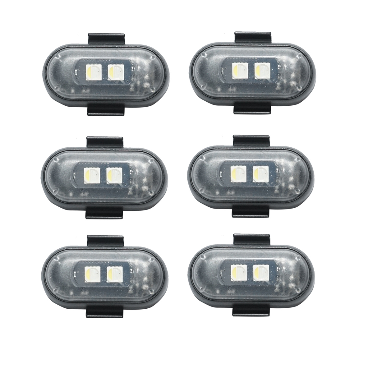Set 6 lampi LED RGB stroboscopice cu telecomanda, 10 moduri, 8 culori, baterie litiu 110mAh reincarcabila USB-C IP65 - imagine 2