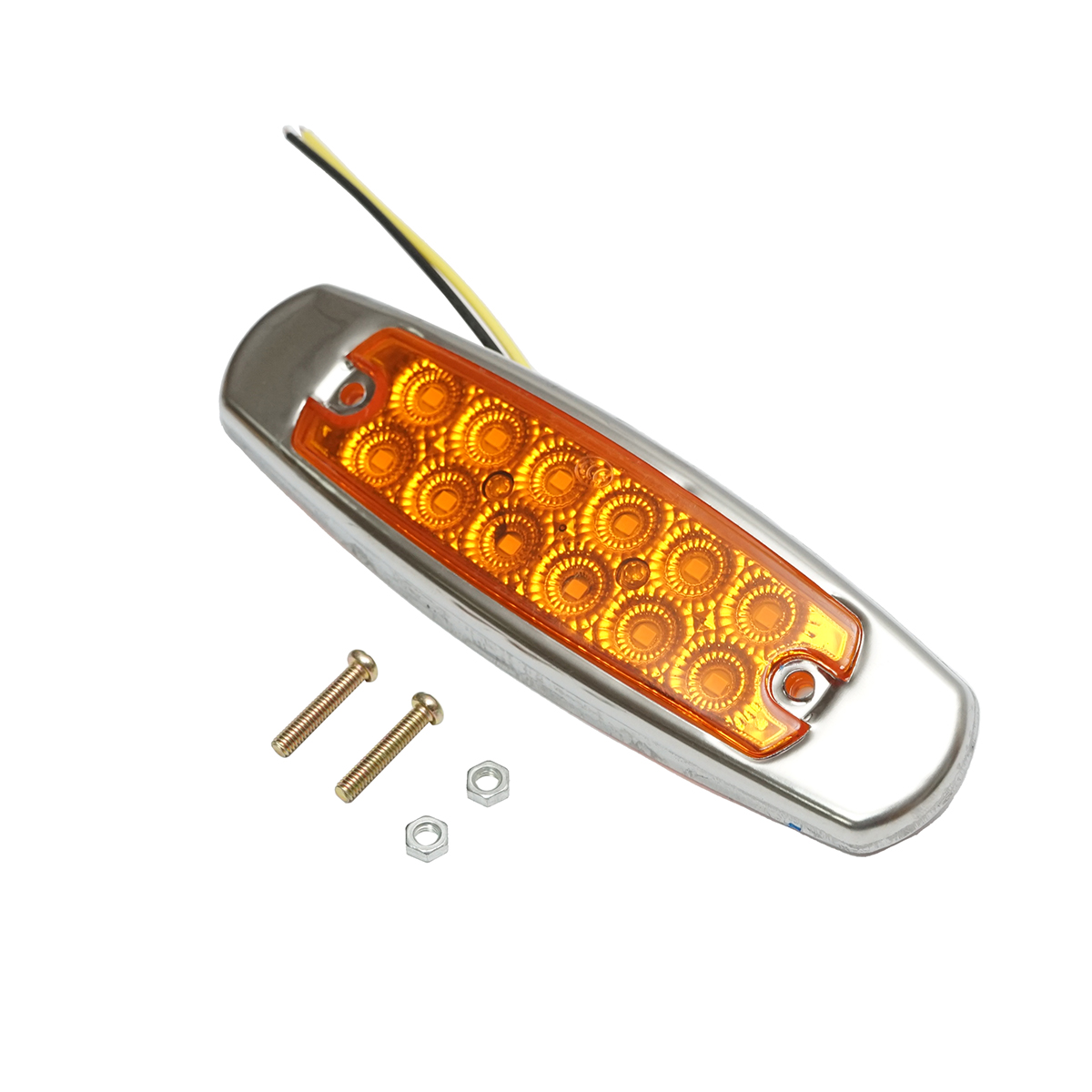 Lampa gabarit laterala LED 24V, galbena 12 LED-uri 155x46x13mm - imagine 2