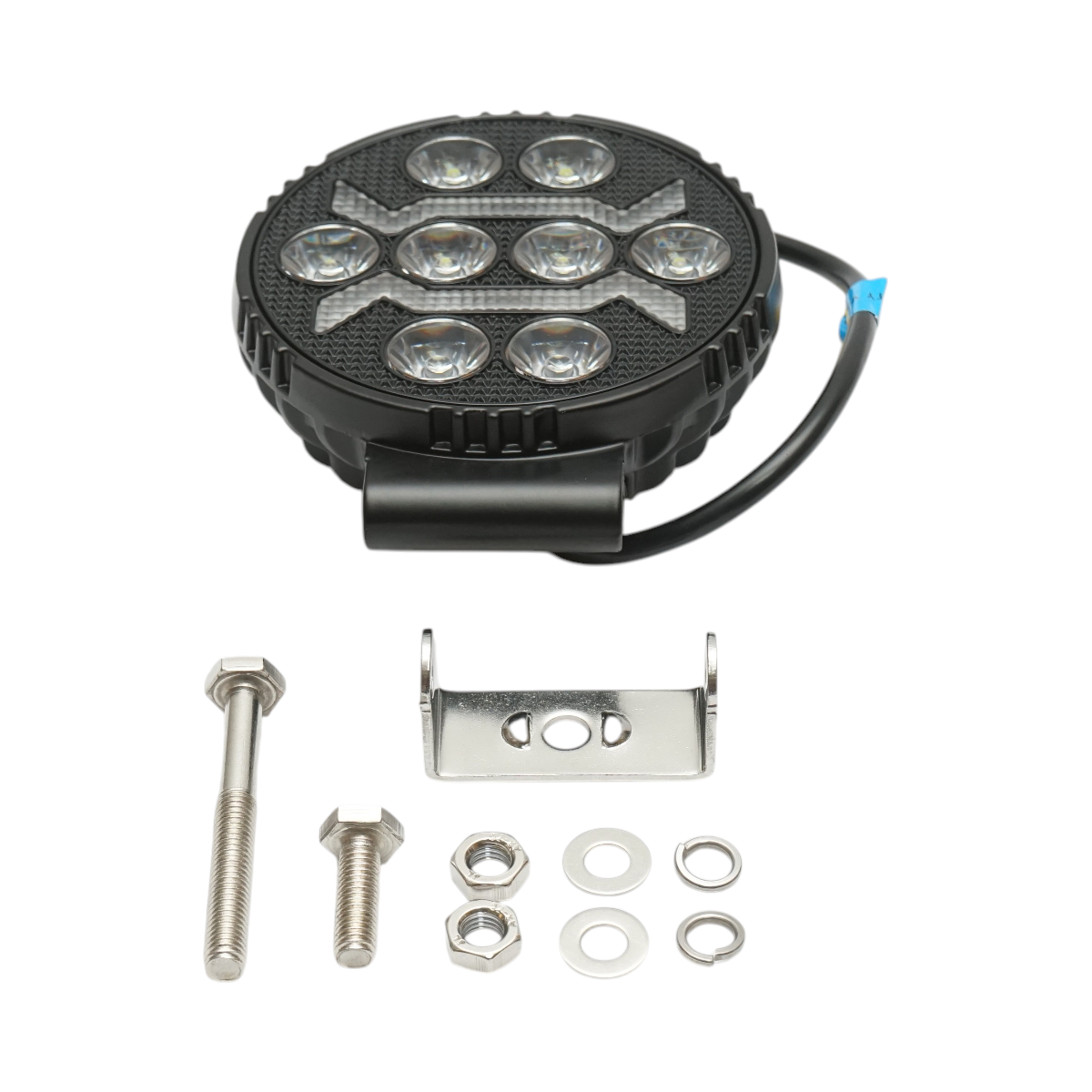 Proiector rotund LED cu DRL 9-80V, 17W alb-galben, carcasa aluminiu 108x108x38mm IP67 Breckner Germany - imagine 2