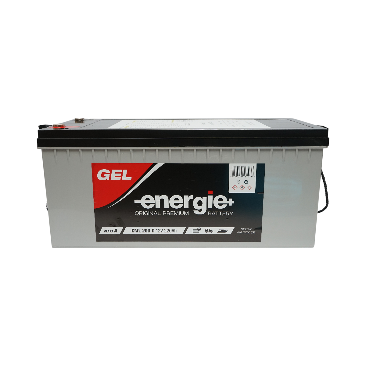 Baterie gel 12V, 220Ah (deep cycle) sistem solar fotovoltaic 20HR CML 200G clasa A 522x240x218mm