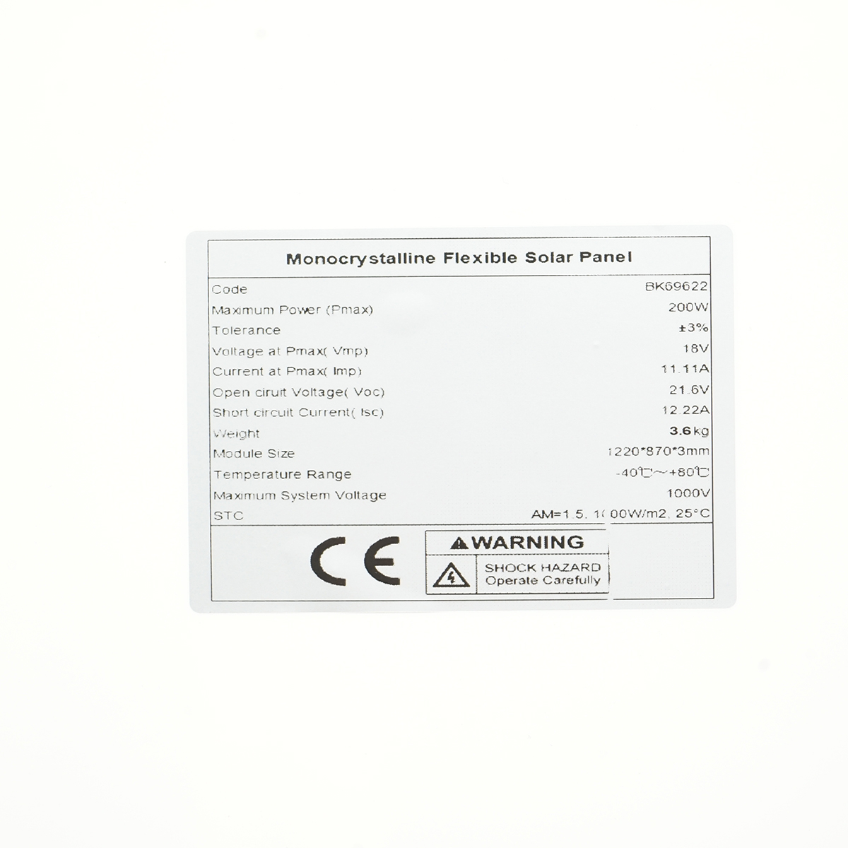 Panou solar 200W flexibil monocristalin portabil 1220x870x3mm - imagine 4