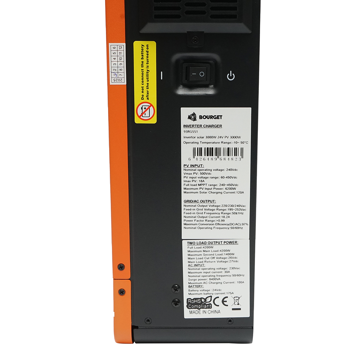 Invertor solar hibrid 3.0kW, 24V, MPPT 120A, monofazic, ON/OFF-GRID, EVO-4200 Bourget - imagine 8