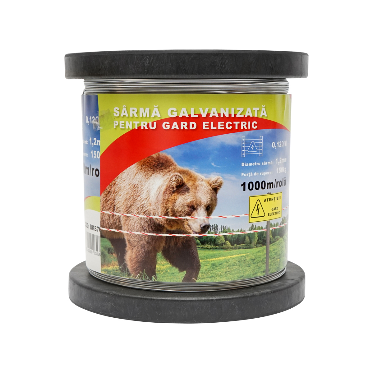 Kit complet gard electric 12V, 14 Joule sarma 1000m cu panou solar 20W si 100 izolatori Breckner Germany - imagine 3