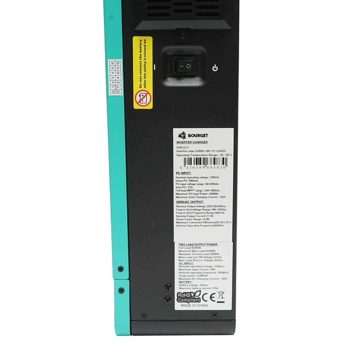 Invertor solar hibrid 6.2kW, 48V, MPPT 120A, monofazic, ON/OFF-GRID, EVO-6200 Bourget - imagine 8