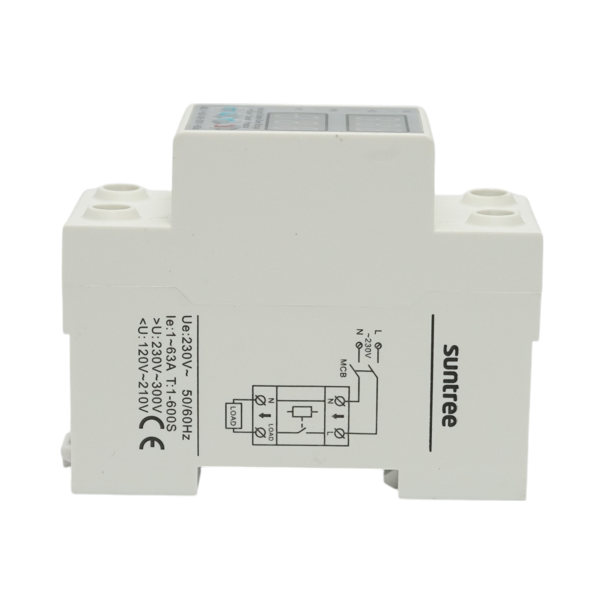 Releu siguranta digital 63A 2P 140-300V protectie subtensiune, supratensiune, supracurent Suntree - imagine 2