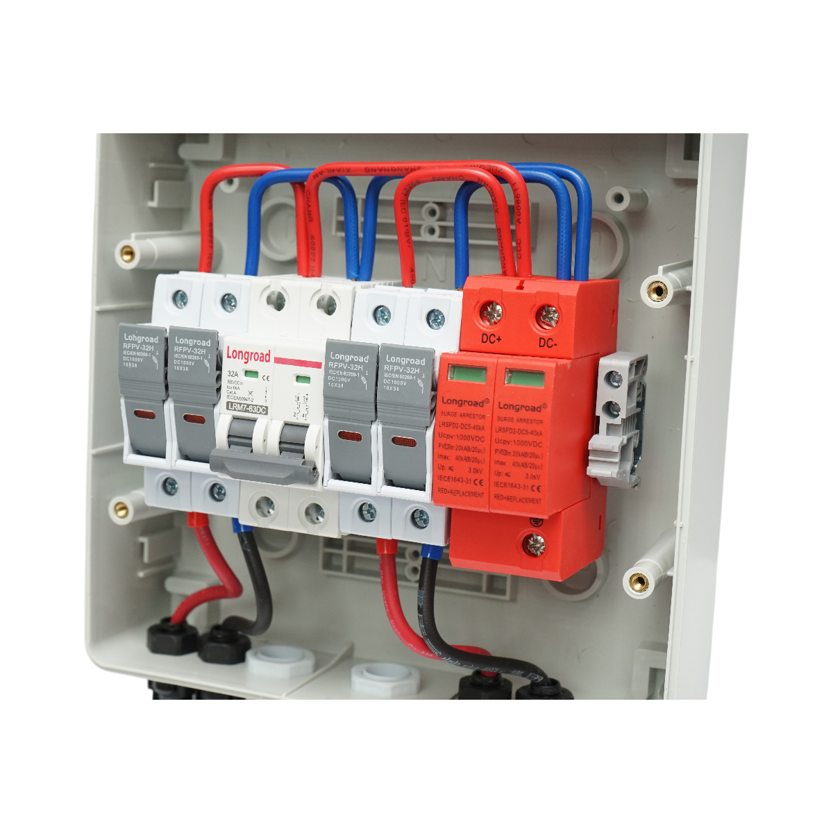 Tablou sigurante echipat 6KW DC sistem fotovoltaic 2 stringuri ON/OFF GRID Breckner Germany - imagine 6