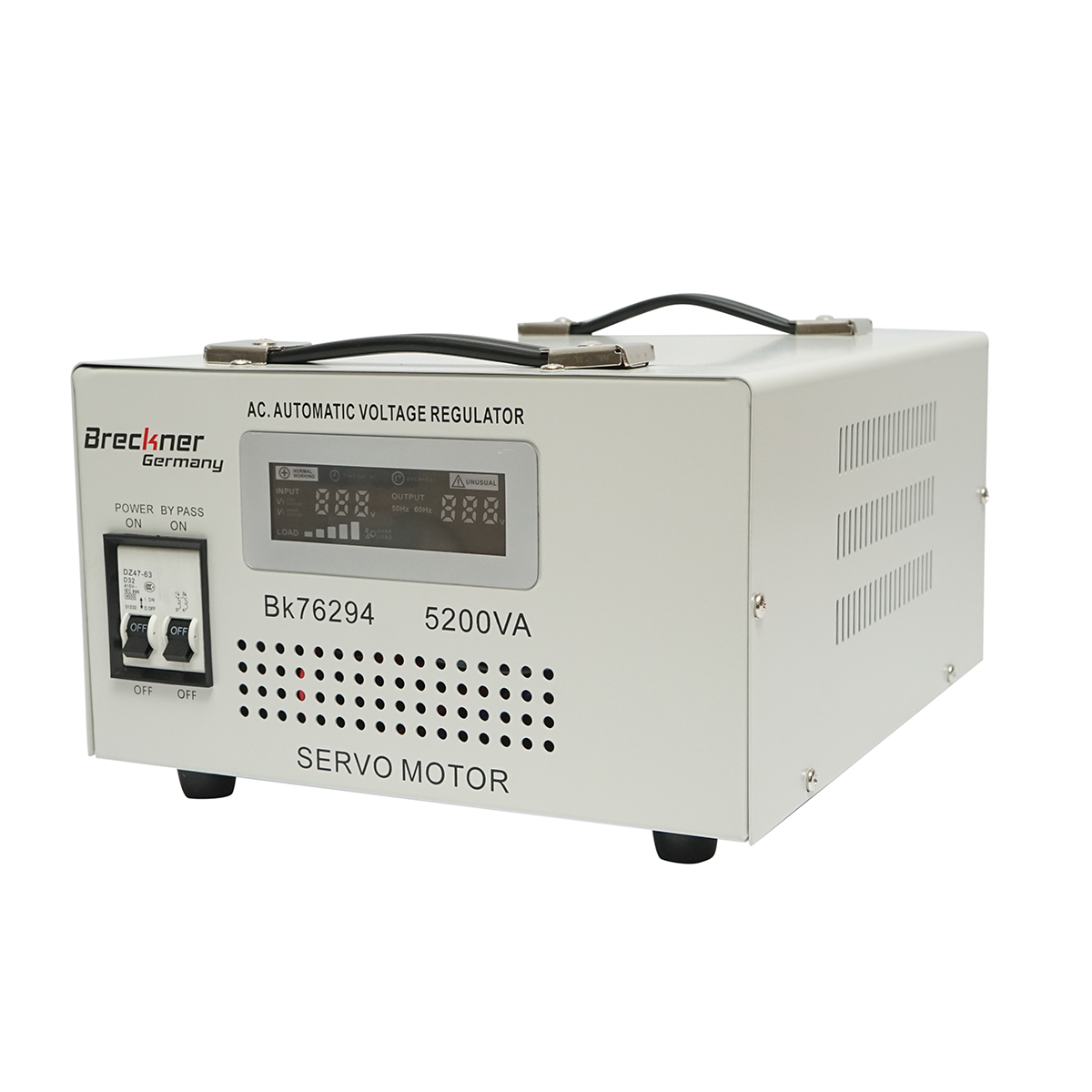 Stabilizator automat de tensiune 5200VA cu servomotor monofazat, 2 prize schuko 230V, afisaj LCD Breckner Germany - imagine 2