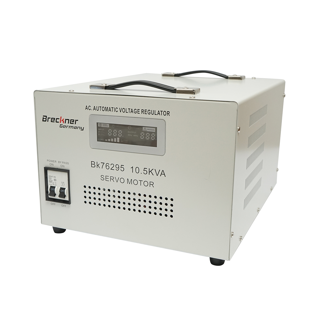 Stabilizator automat de tensiune 10.5KVA cu servomotor monofazat, 2 prize schuko 230V, afisaj LCD Breckner Germany - imagine 2