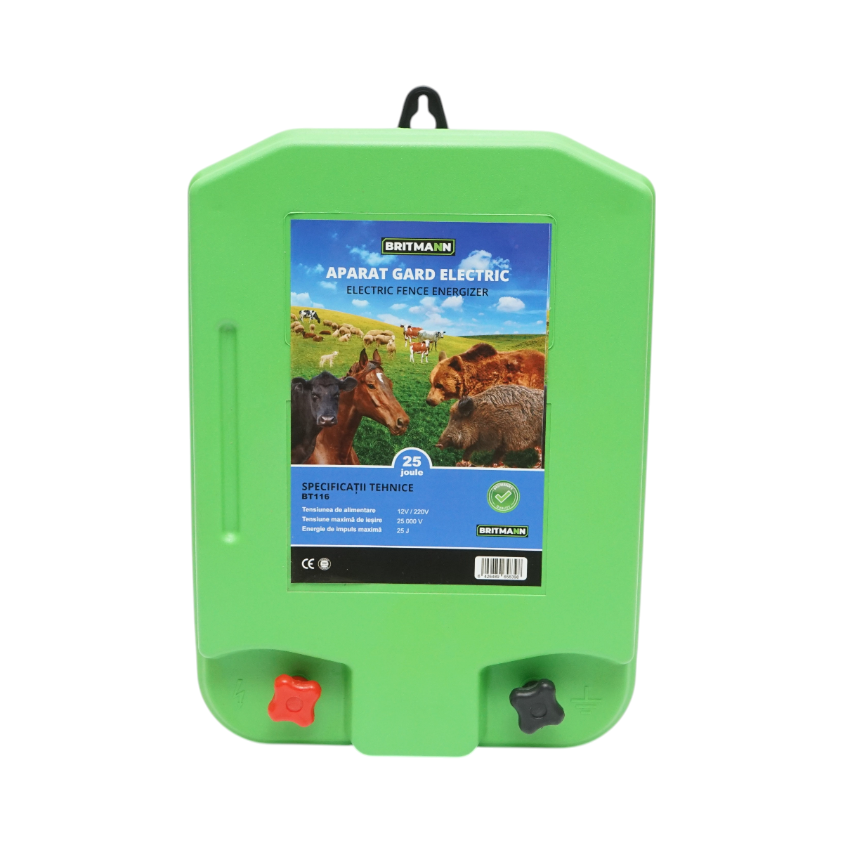 Aparat generator de impulsuri 25 Joule, 120km pentru gard electric 12-220V Britmann