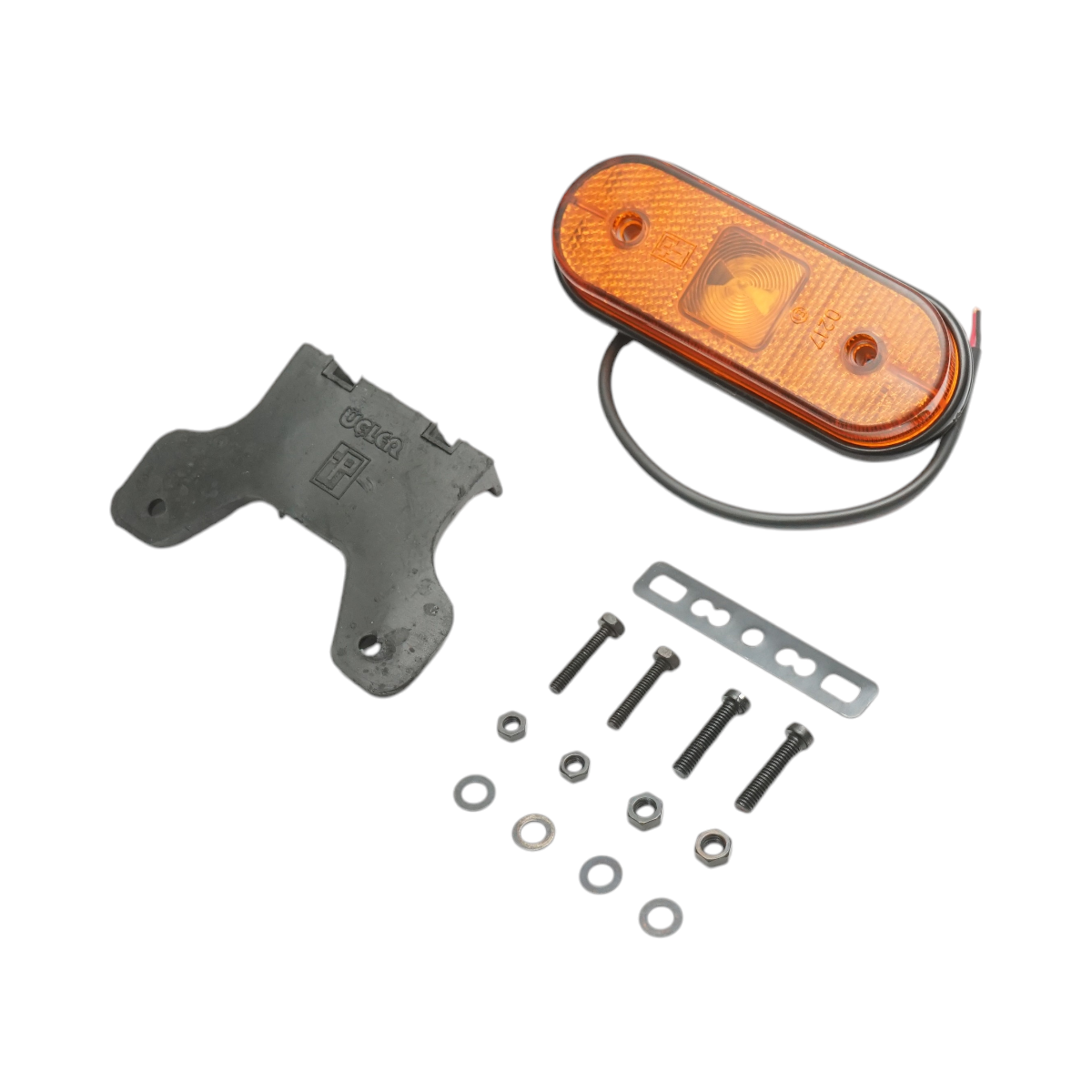 Lampa gabarit laterala ovala LED 24V galbena cu suport 118x46x19mm Breckner Germany - imagine 2