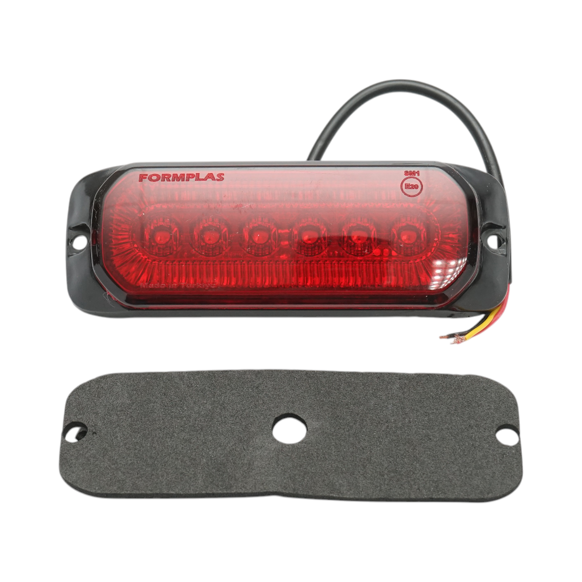 Lampa laterala stroboscopica LED 12-24V rosie 9 functii 132x46x19mm FR1287 - imagine 2