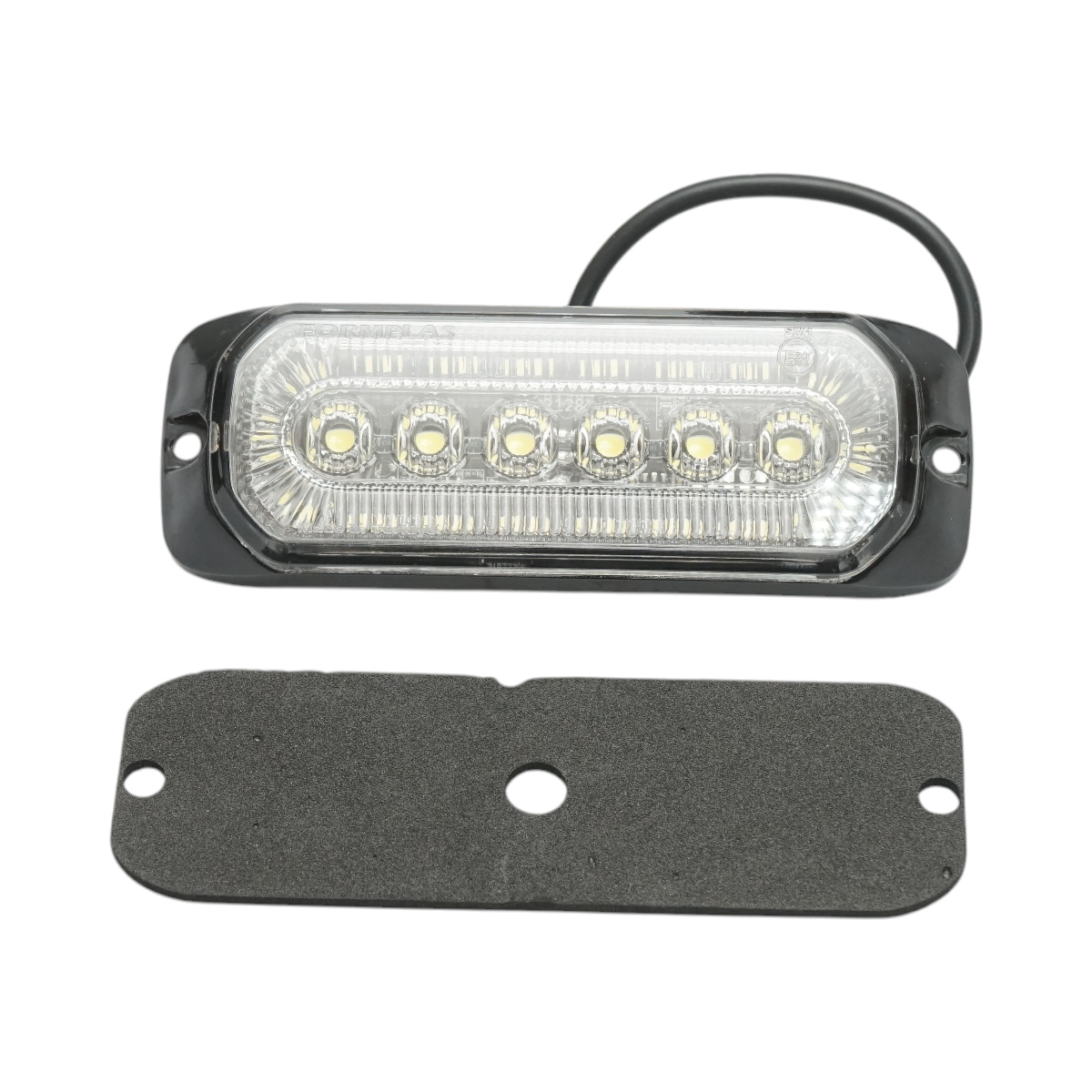 Lampa laterala stroboscopica LED 12-24V alba 9 functii 132x46x19mm FR1287 - imagine 2