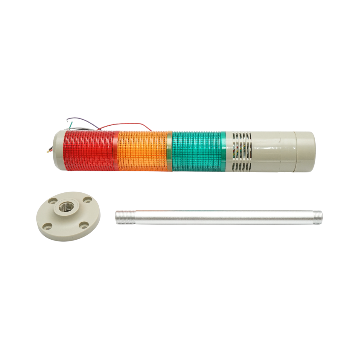 Coloana semnalizare LED 12-30V AC cu sirena rosie-verde-galbena Breckner Germany - imagine 2