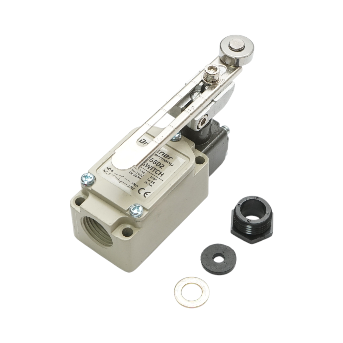 Intrerupator de limita cu parghie reglabila si rola 380V 1NO+1NC IP66 Breckner Germany