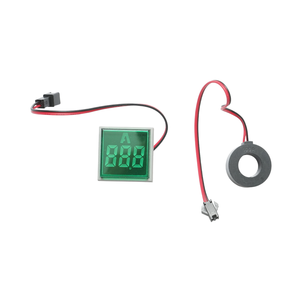 Indicator digital ampermetru LED verde 0-100A, 220V/380V Ø 22mm Breckner Germany - imagine 2
